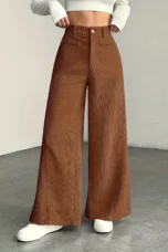 Guylaine | High Waist Corduroy Wide Leg Pants