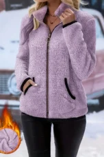 Juliette | Plush Zip Coat, Two Deep Pockets