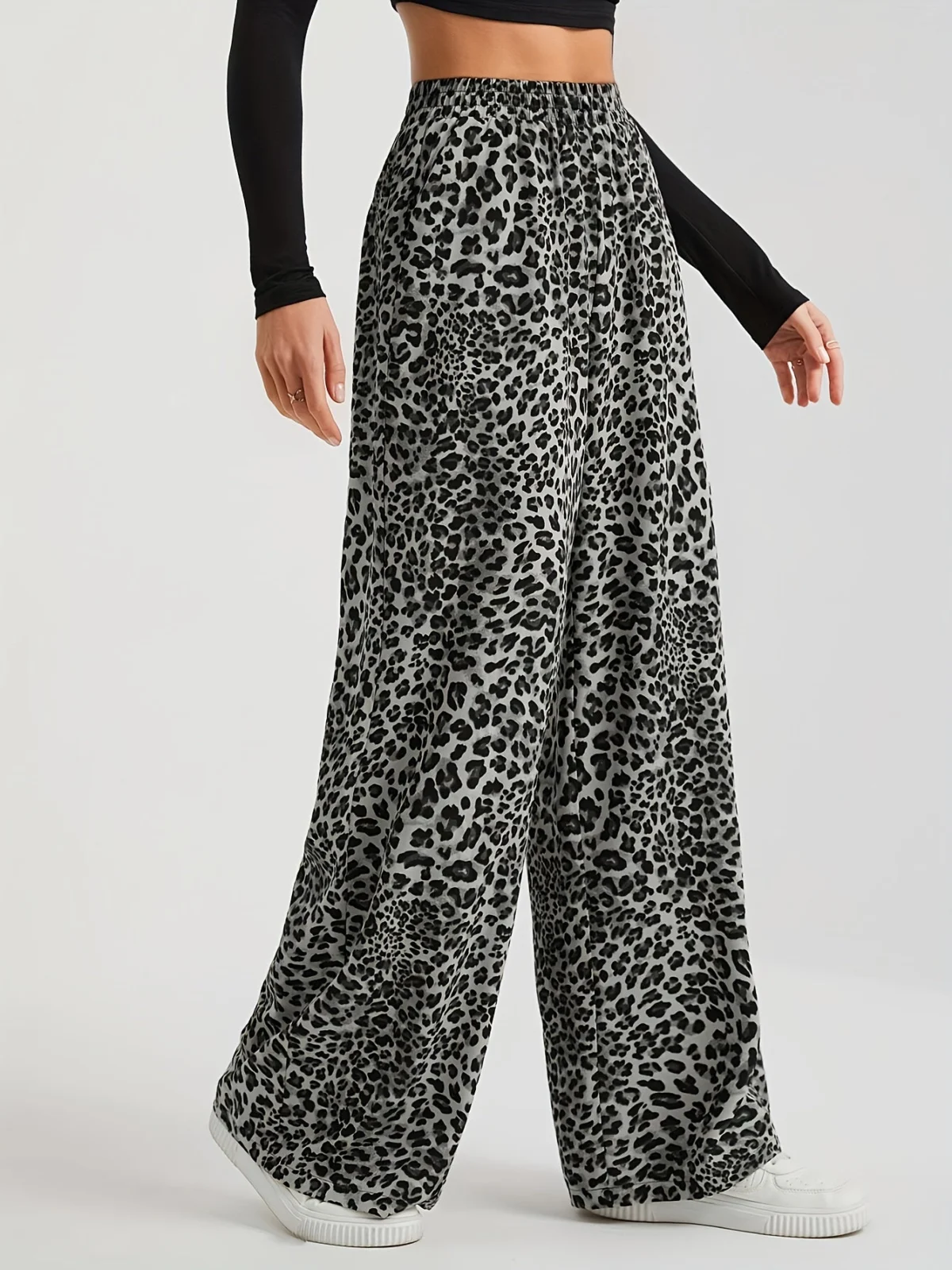 Rosita | Small Leopard Print Wide Leg Pants
