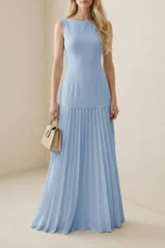 Brigitte | Pleated Gauze Maxi Dress