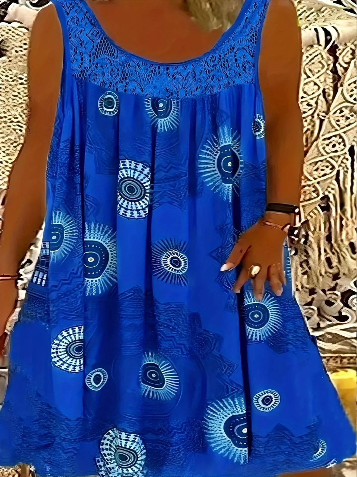 Marion | Contrast Lace Hem A-Line Dress