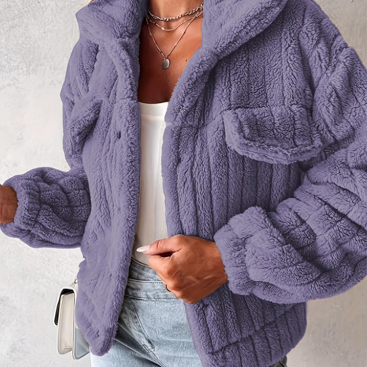 Henriette | Teddy Jacket, Fold-Over Collar