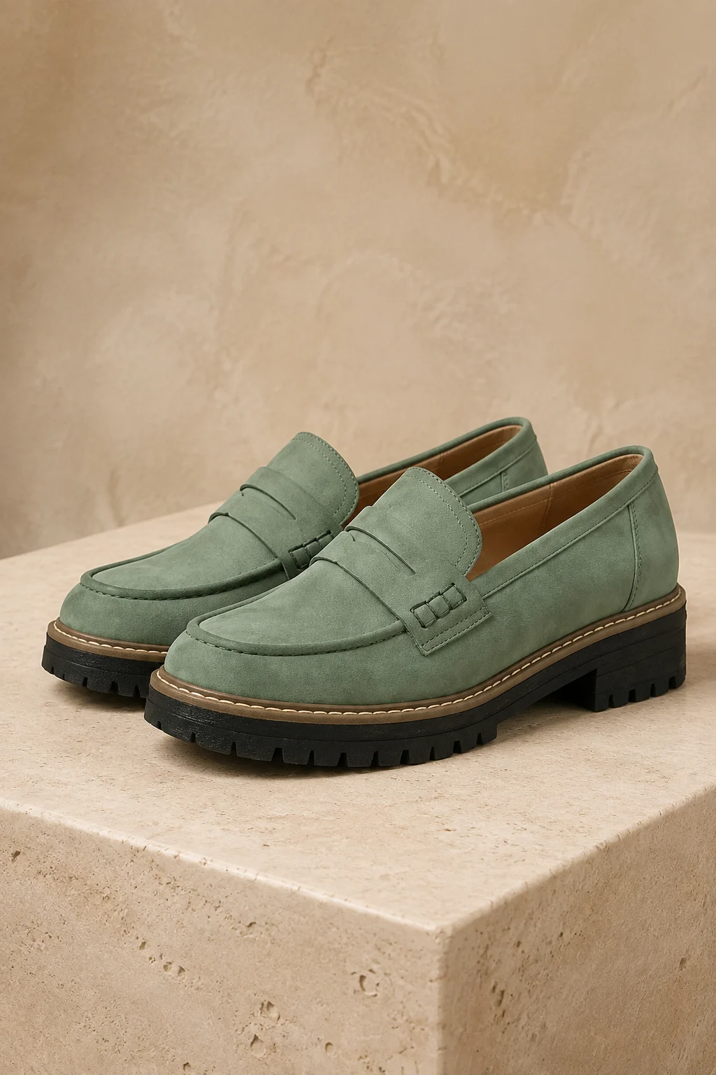 Eileen groene comfortloafer – productbeeld