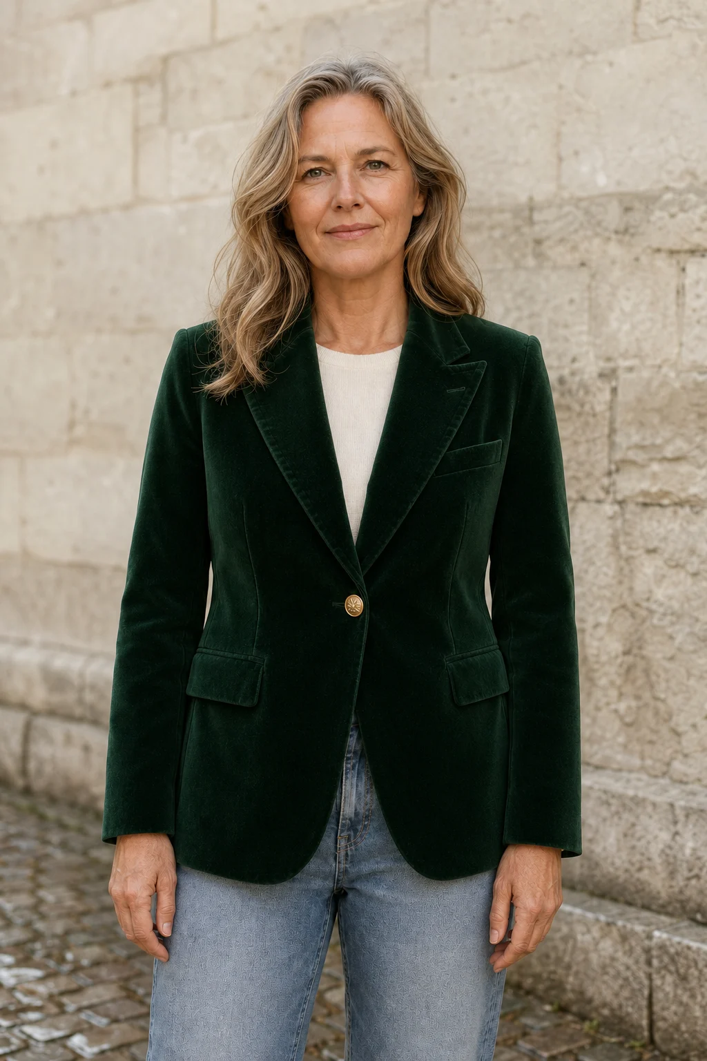Élise | Dense Weave Tailored Blazer - Green