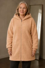 Elmire | Deep Pile Teddy Fleece Coat - Apricot