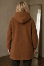 Elmire | Deep Pile Teddy Fleece Coat - Brown