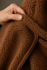 Elmire | Deep Pile Teddy Fleece Coat - fabric close-up