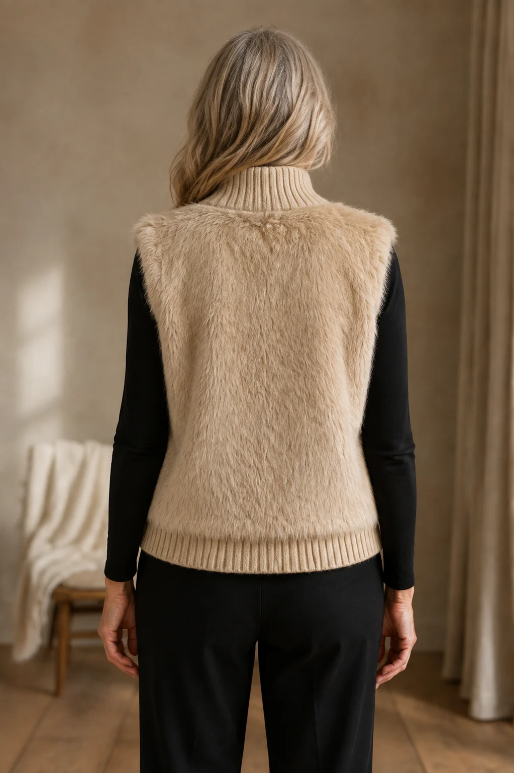Ermeline khaki vest back view