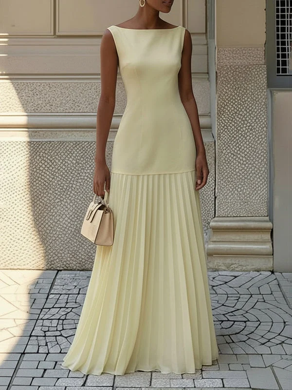 Brigitte | Pleated Gauze Maxi Dress