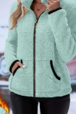 Juliette | Plush Zip Coat, Two Deep Pockets