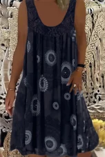 Marion | Contrast Lace Hem A-Line Dress