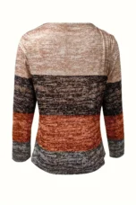 Norine | Striped Zip Neck Knit Top
