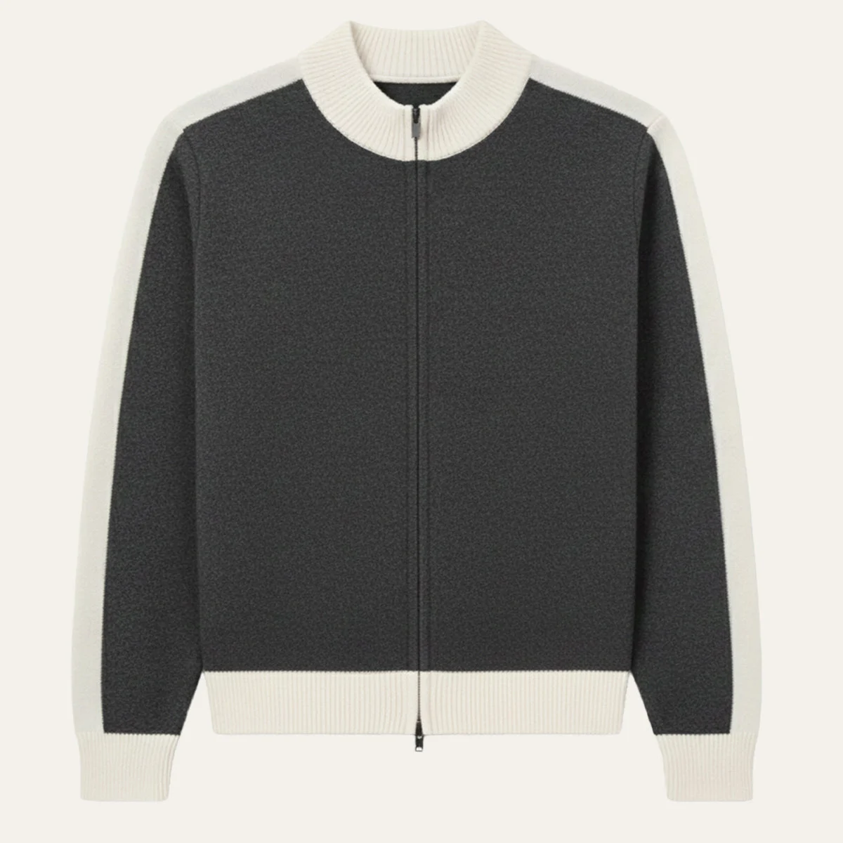 Hugues | 100% Wool Jacquard Zip Knit