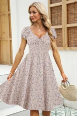 Sophronie | Pleated Frayed Hem Midi Dress