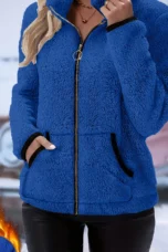 Juliette | Plush Zip Coat, Two Deep Pockets