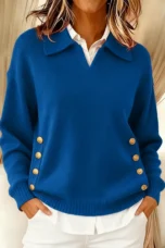 Doriane | Side Button Collar Sweater