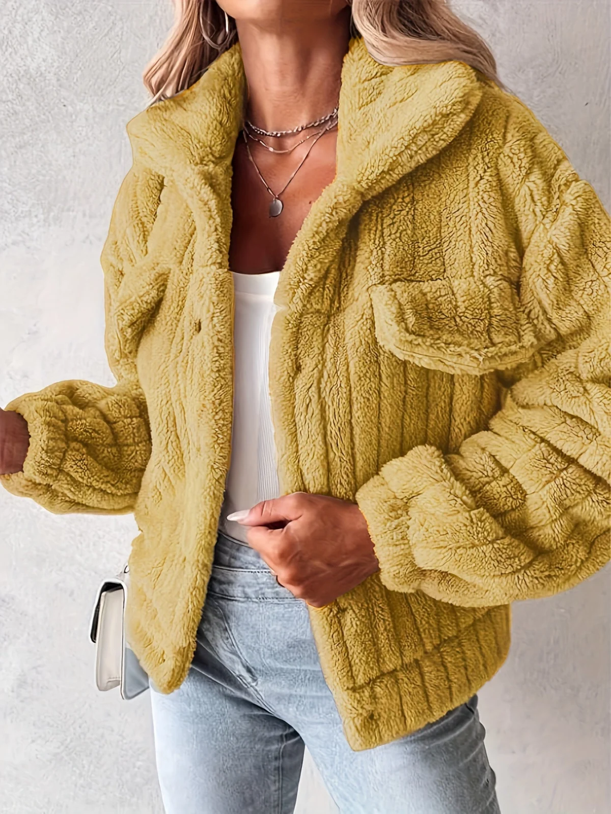 Henriette | Teddy Jacket, Fold-Over Collar