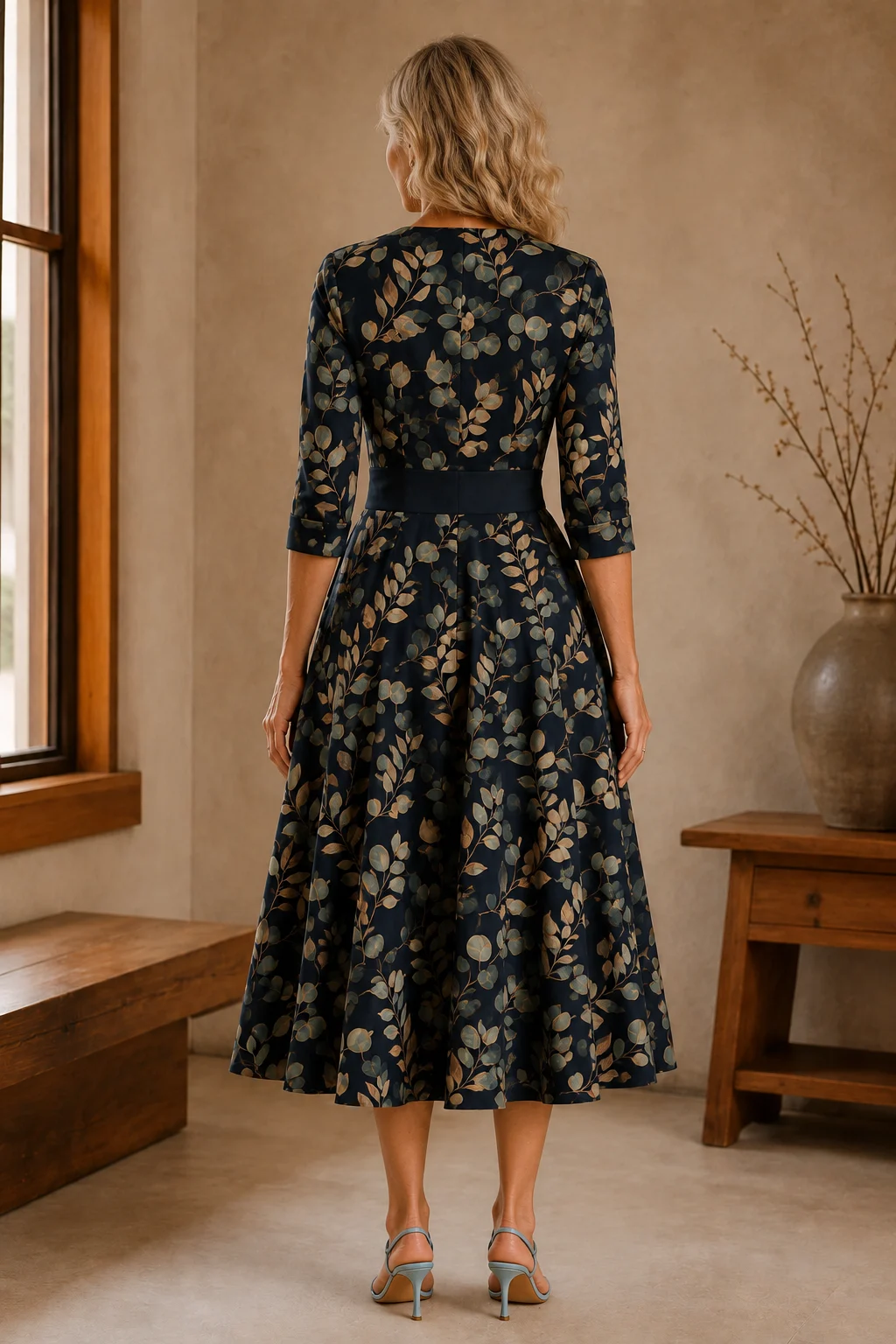 Fit and Flare Midi Dress – back view