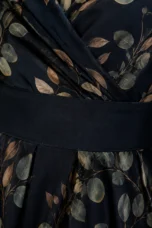 Fit and Flare Midi Dress – macro close-up of botanical fabric