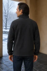 Fleece Lined Stand Collar Outdoor Jacket - back view