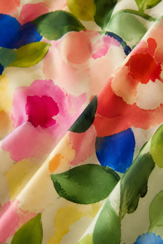 Floral Print Fit And Flare Dress - fabric close-up