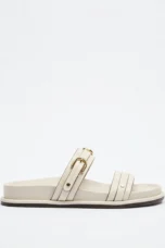 Fleurange | Dual Strap Flat Sandals