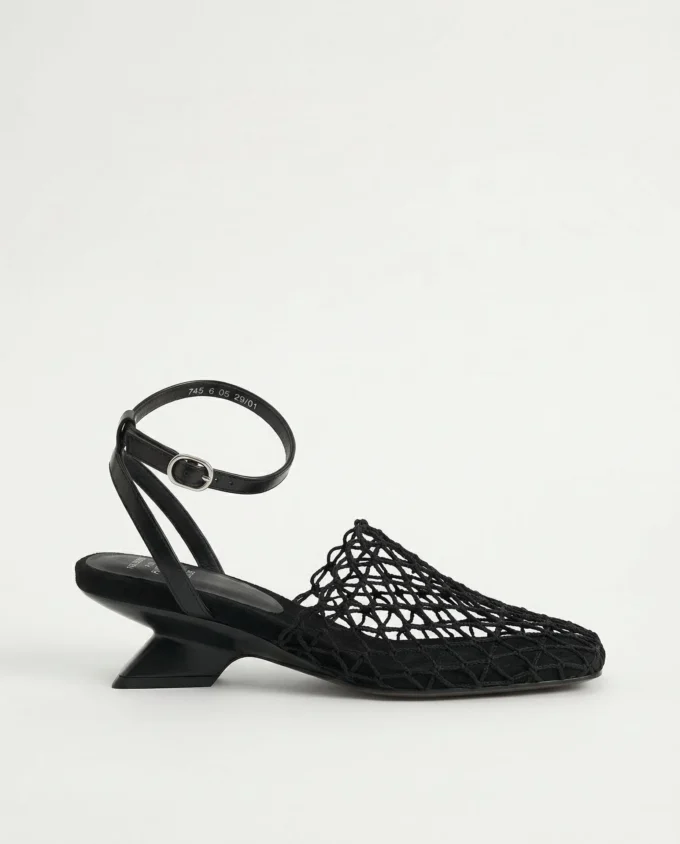 Alida | Braided Linen Square Toe Heels