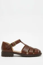 Arminda | Woven Leather T-Strap Sandals