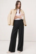 Octavie | Draped Cotton Wide Leg Trousers