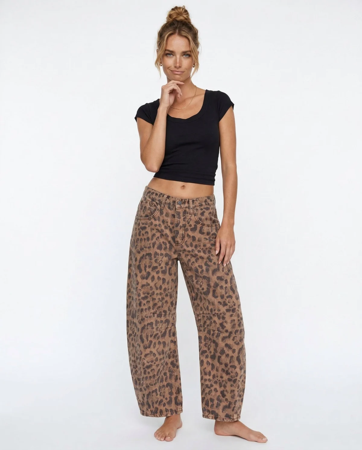 Malvine | Barrel Leg Cotton Denim Jeans