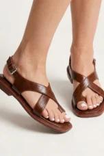 Fidelia | Italian Leather Crossed Sandals