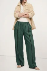 Muguette | Striped Linen Blend Wide Leg Pants