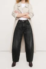 Malvine | Barrel Leg Cotton Denim Jeans