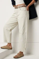 Malvine | Barrel Leg Cotton Denim Jeans