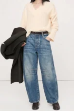 Malvine | Barrel Leg Cotton Denim Jeans