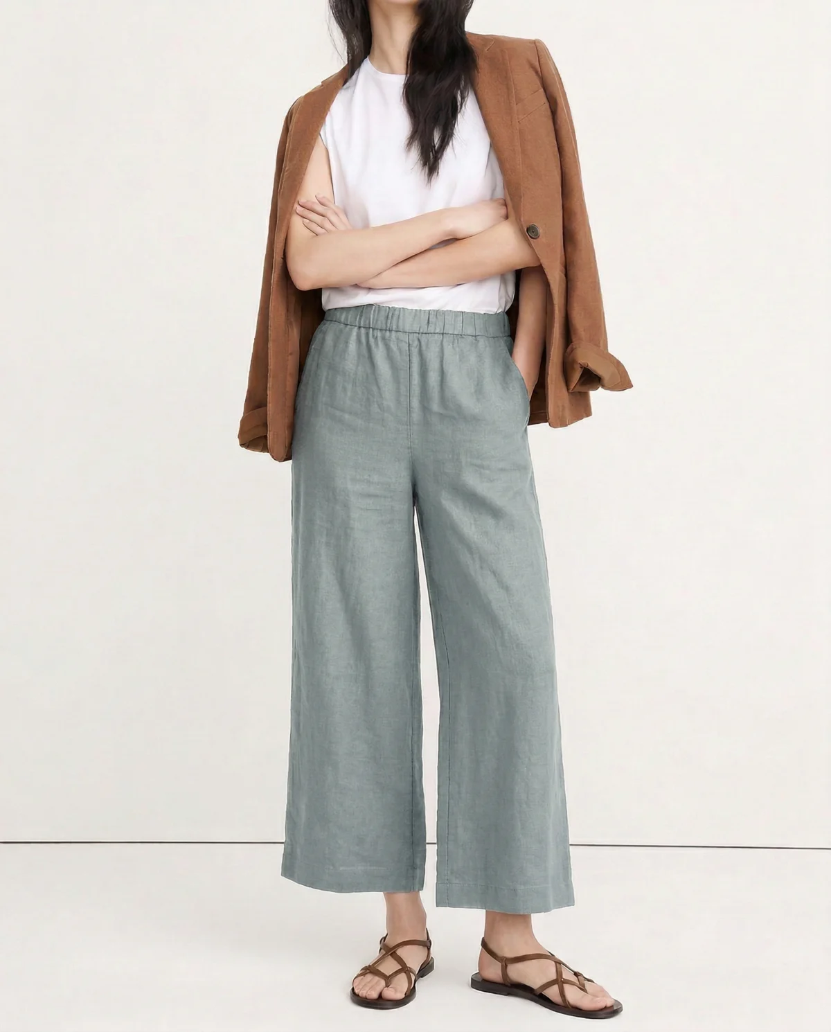 Valentina | Deep Pleated Linen Blend Pants