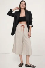 Odilia | Cotton Linen Drawstring Trousers