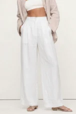 Valentina | Deep Pleated Linen Blend Pants