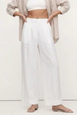 Valentina | Deep Pleated Linen Blend Pants
