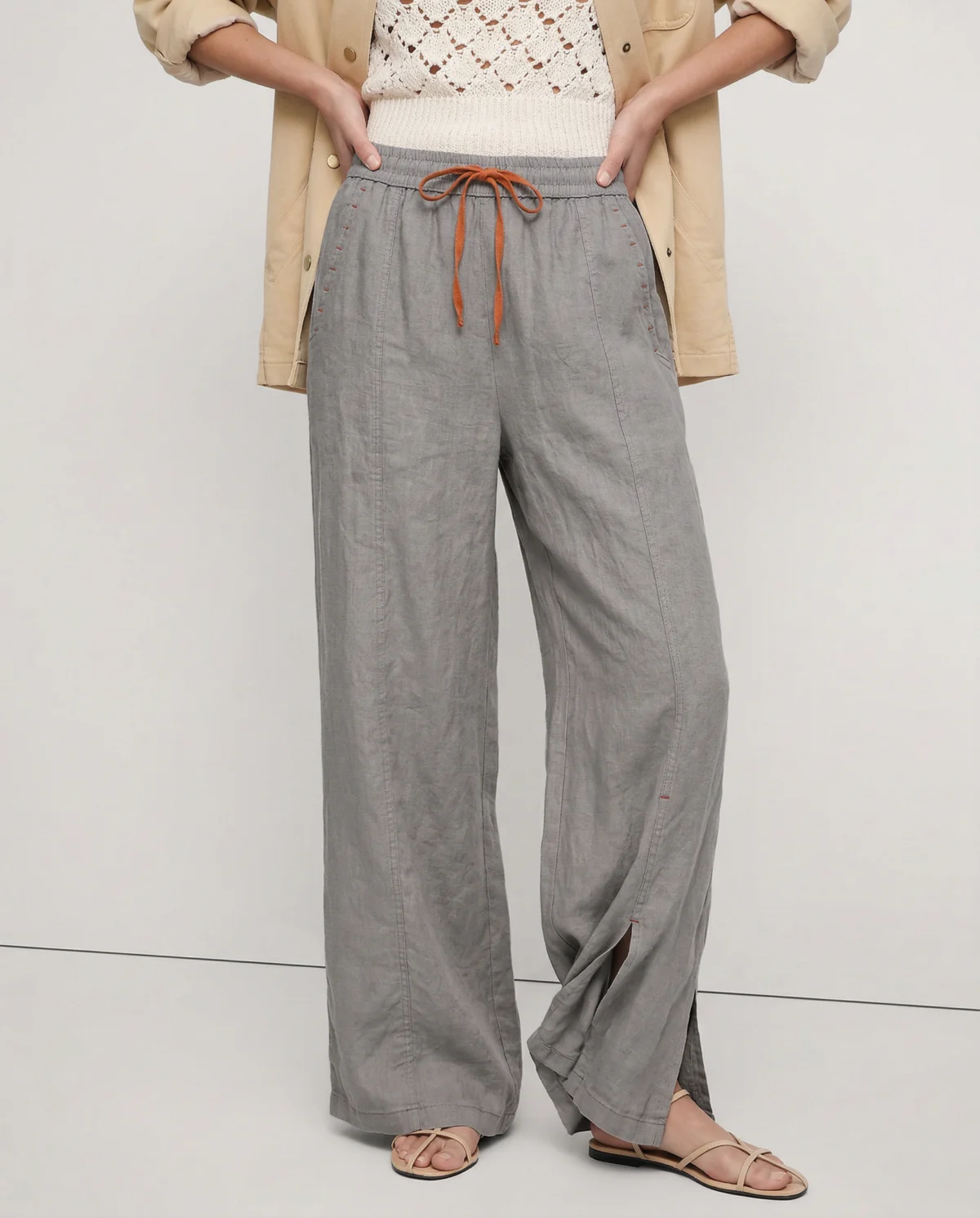 Odilia | Cotton Linen Drawstring Trousers