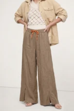 Odilia | Cotton Linen Drawstring Trousers