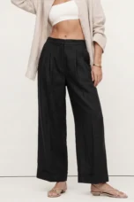 Valentina | Deep Pleated Linen Blend Pants
