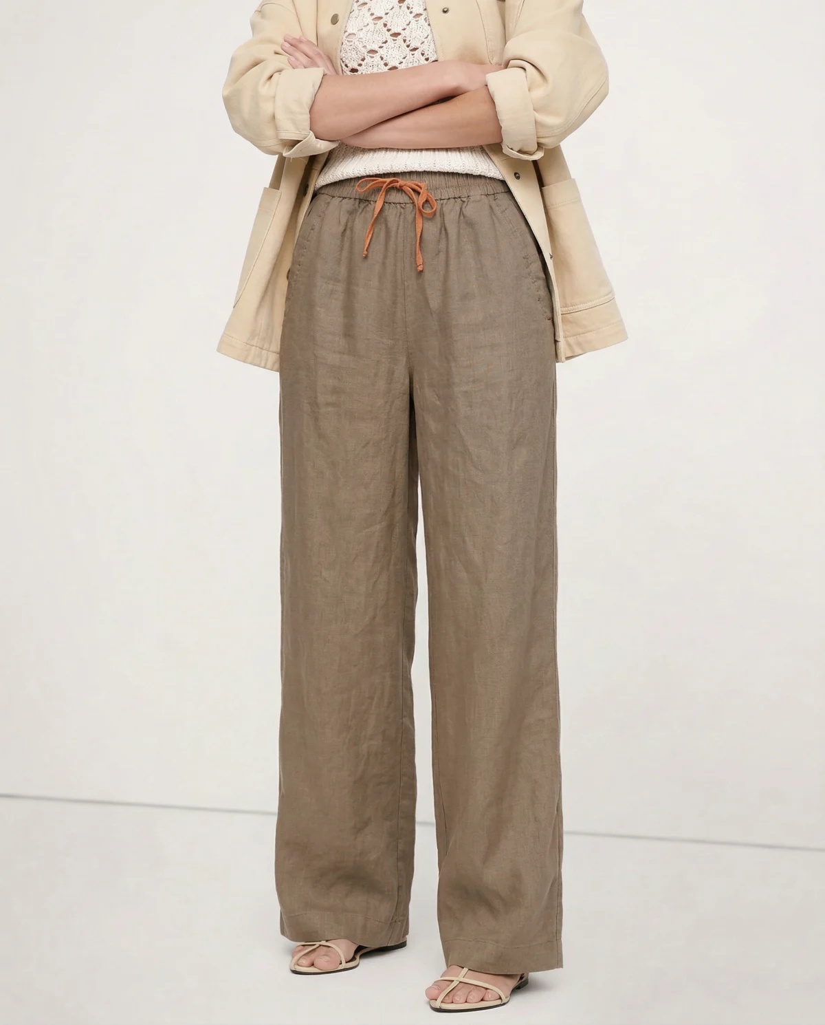 Odilia | Cotton Linen Drawstring Trousers