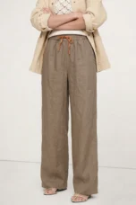 Odilia | Cotton Linen Drawstring Trousers