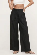 Valentina | Deep Pleated Linen Blend Pants