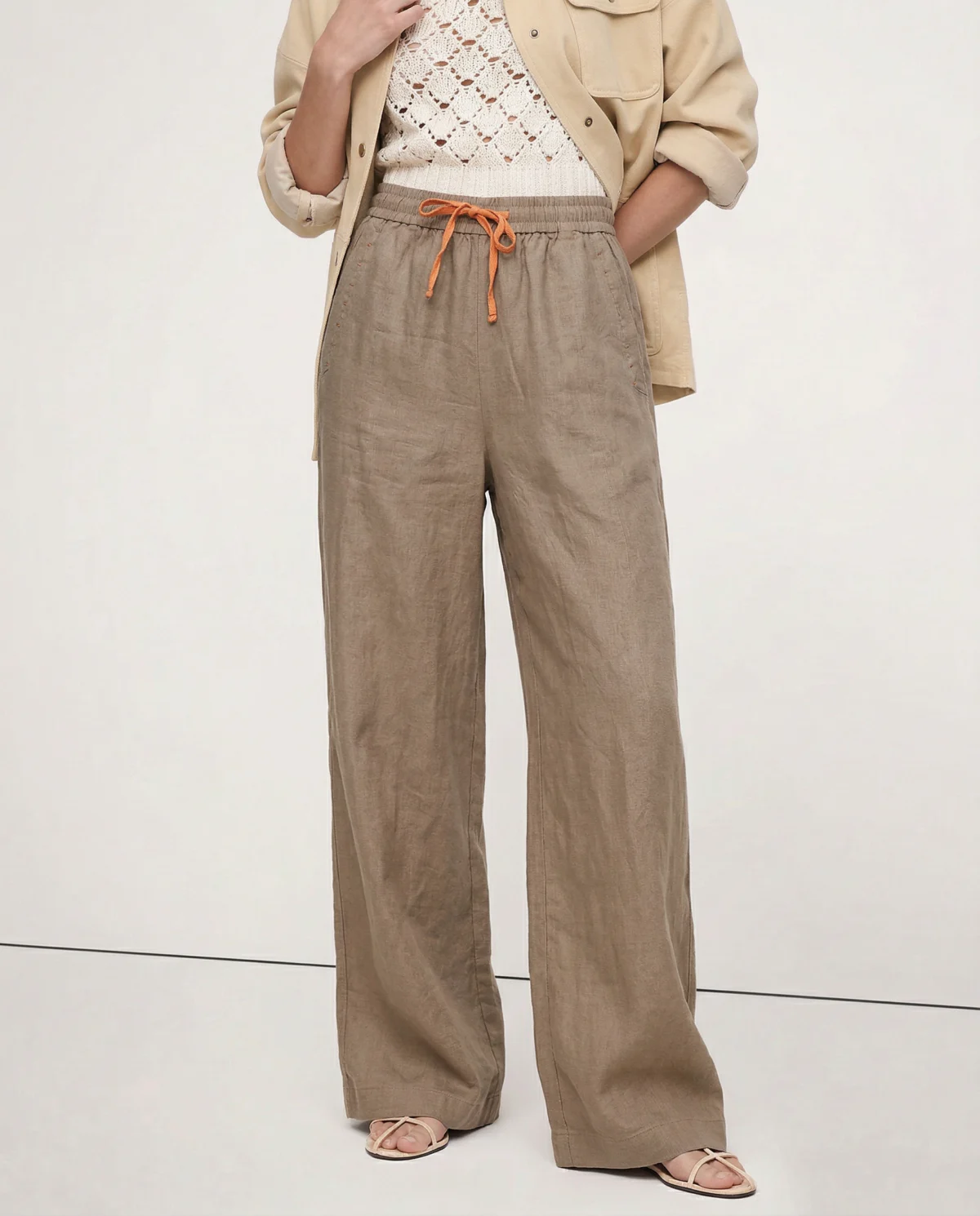 Odilia | Cotton Linen Drawstring Trousers