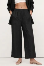 Valentina | Deep Pleated Linen Blend Pants