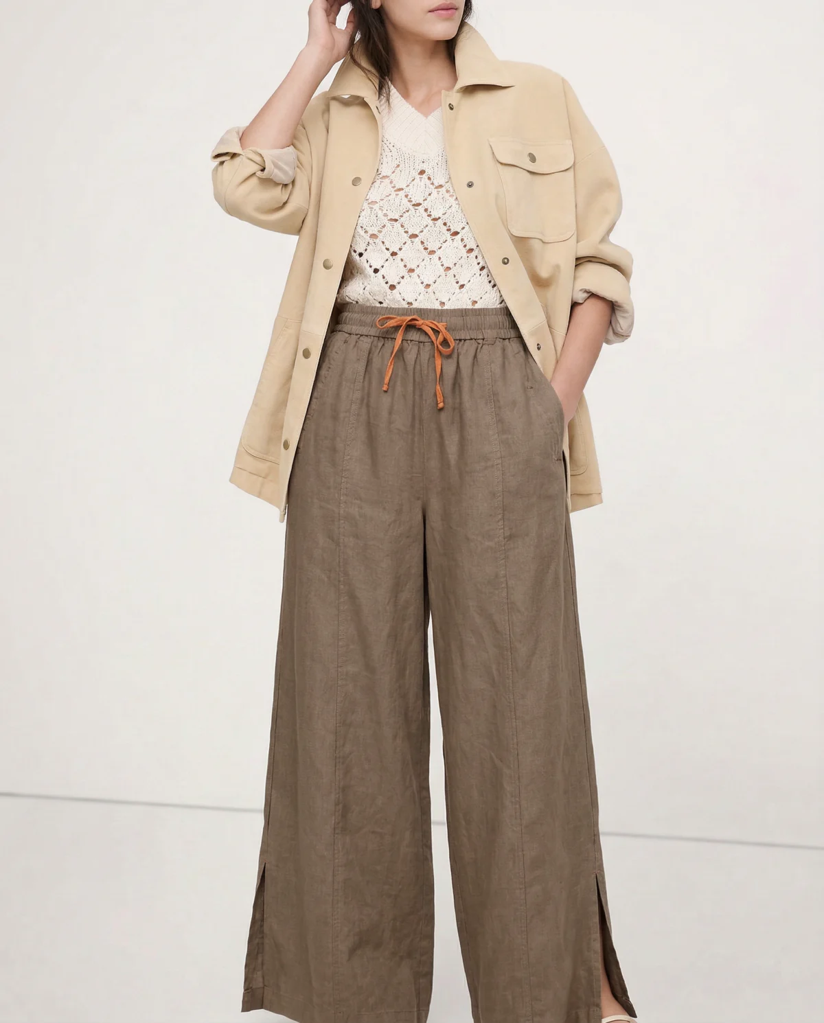 Odilia | Cotton Linen Drawstring Trousers