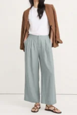 Valentina | Deep Pleated Linen Blend Pants
