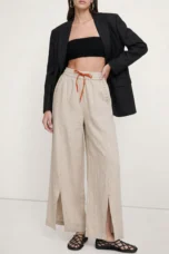 Odilia | Cotton Linen Drawstring Trousers